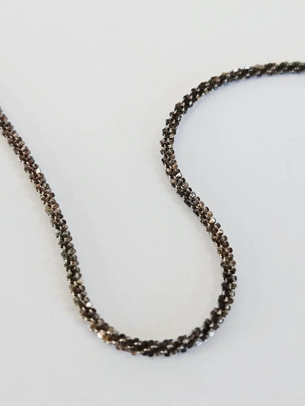 Vintage Milor Italy Sterling Silver 925 Twisted Linked Rope Chain Necklace 18